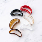 Glossy Bean Hair Clip: Clear