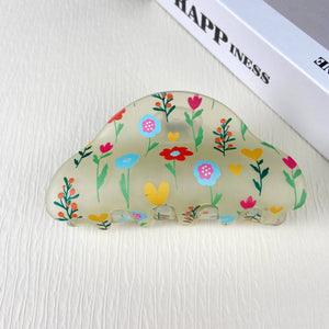 Frosted Floral Hair Claw Clip