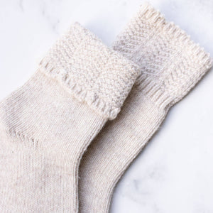 Charlotte Combed Wool and Cashmere Socks: Mocha