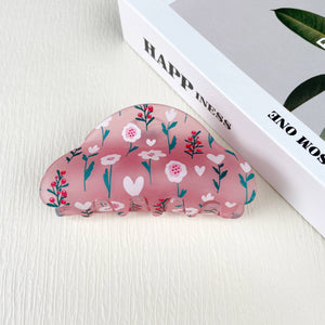 Frosted Floral Hair Claw Clip