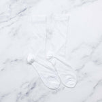 Elegant White Diamond Lace Crew Socks