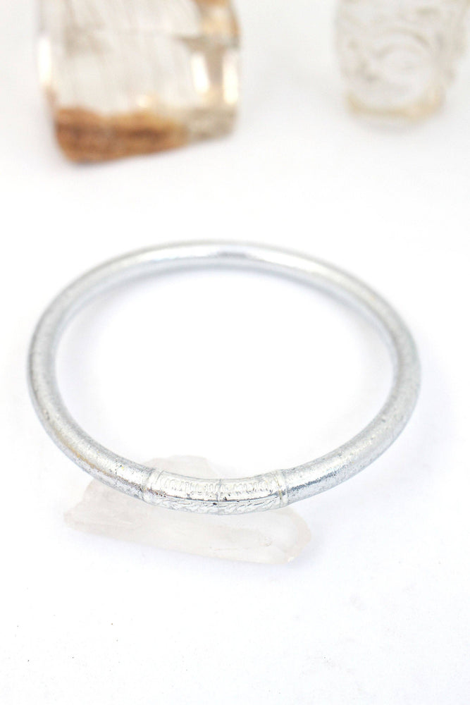 Single Thai Buddhist Temple Bracelet, Mantra Bangle, Metals