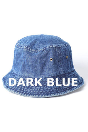 Cotton Canvas Denim Bucket Safari Boonie Hat: SM / BLACK