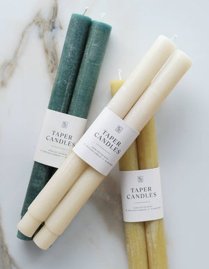 Taper Candle Pair, Evergreen