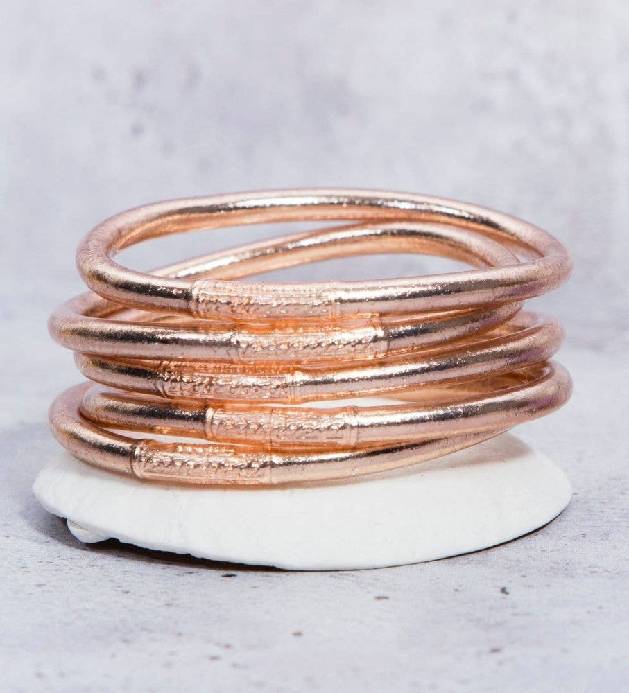 1 Genuine Buddhist Bangle Bracelet - Rose Gold Size S