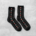 Zoey Strawberry Socks: Black/Strawberry