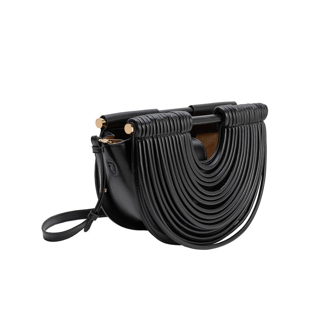 Eleanor Black Semi-Circle Crossbody Bag