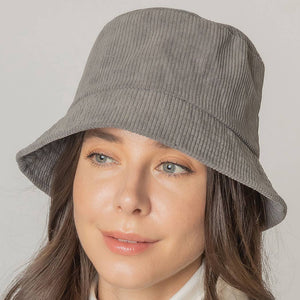 Thin Corduroy Bucket Hat: ONE SIZE / BLK