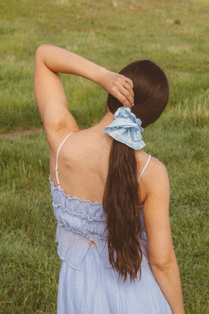 Sky Ruffle Oversized Scrunchie