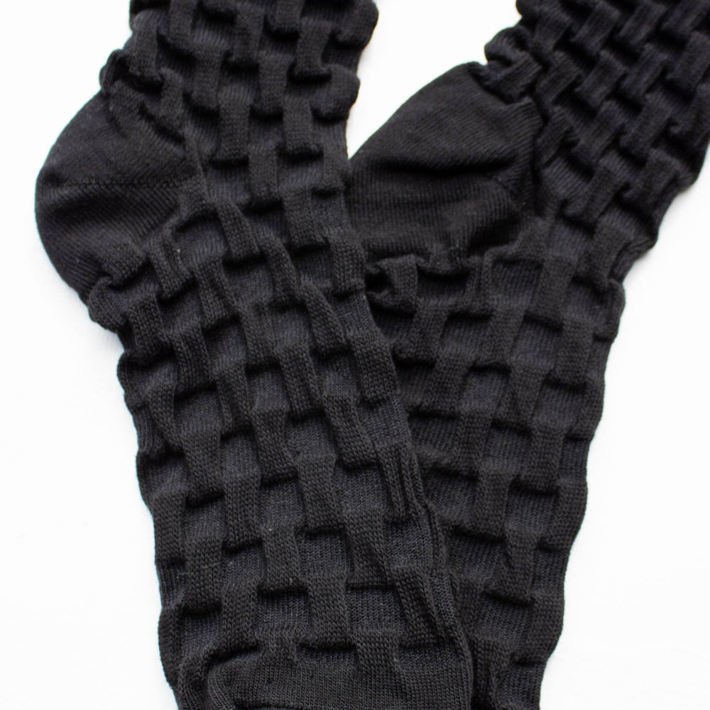 Embossed Square Socks: Black