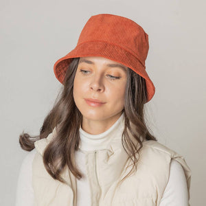 Thin Corduroy Bucket Hat: ONE SIZE / BLK