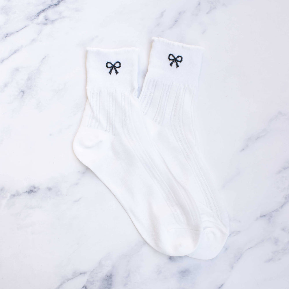 Women's Sheer Stripe Bow Socks