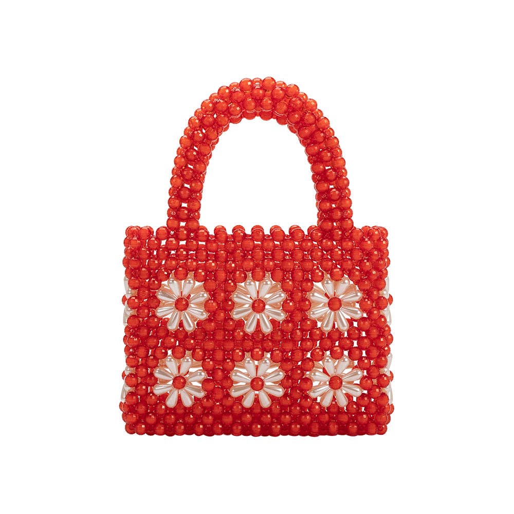 Selena Red Beaded Top Handle Bag Pre-Order 5/15