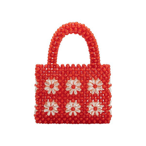 Selena Red Beaded Top Handle Bag Pre-Order 5/15