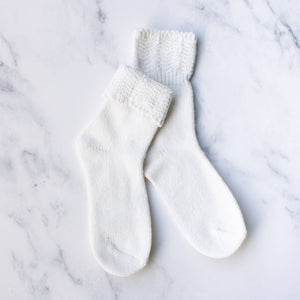 Charlotte Combed Wool and Cashmere Socks: Ivory