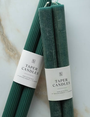 Taper Candle Pair, Evergreen