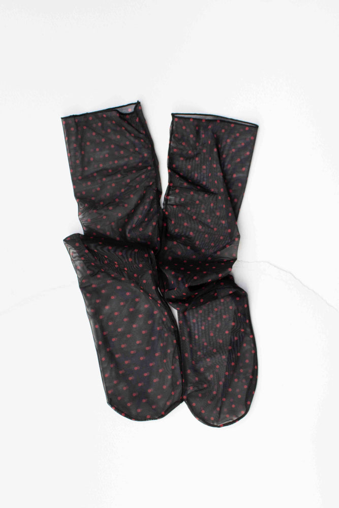 Sheer Patterned Crew Socks