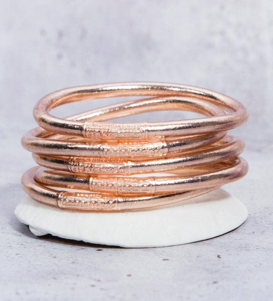 1 Genuine Buddhist Bangle Bracelet - Rose Gold Size M