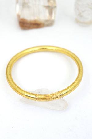 Single Thai Buddhist Temple Bracelet, Mantra Bangle, Metals