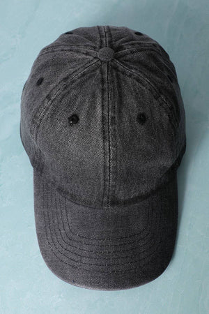 Plain Denim Cotton Baseball Cap Dad Hat: DARK BLUE / One Size