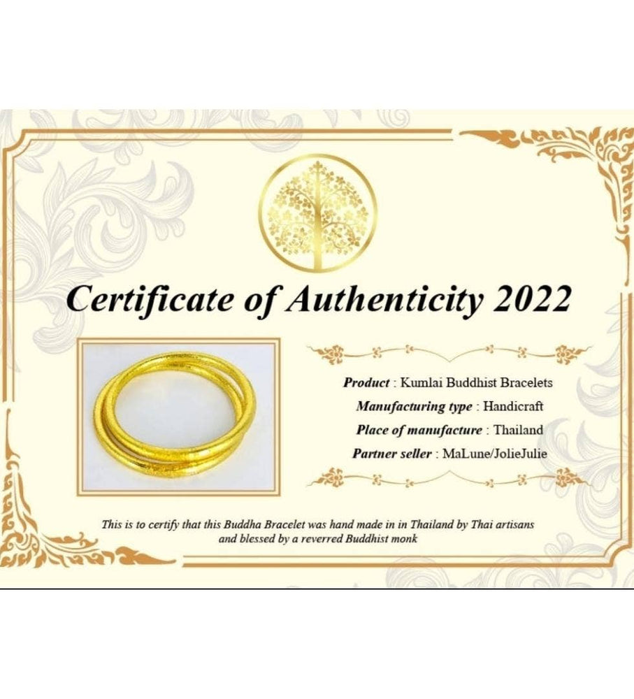 1 genuine buddhist bangle bracelet - rose gold size L