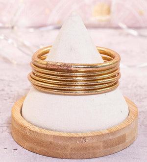 Buddhist Bangle Bracelet - Rose Gold  - 57 mm