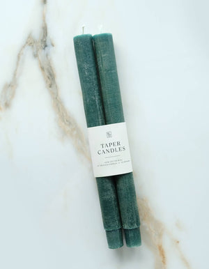 Taper Candle Pair, Evergreen