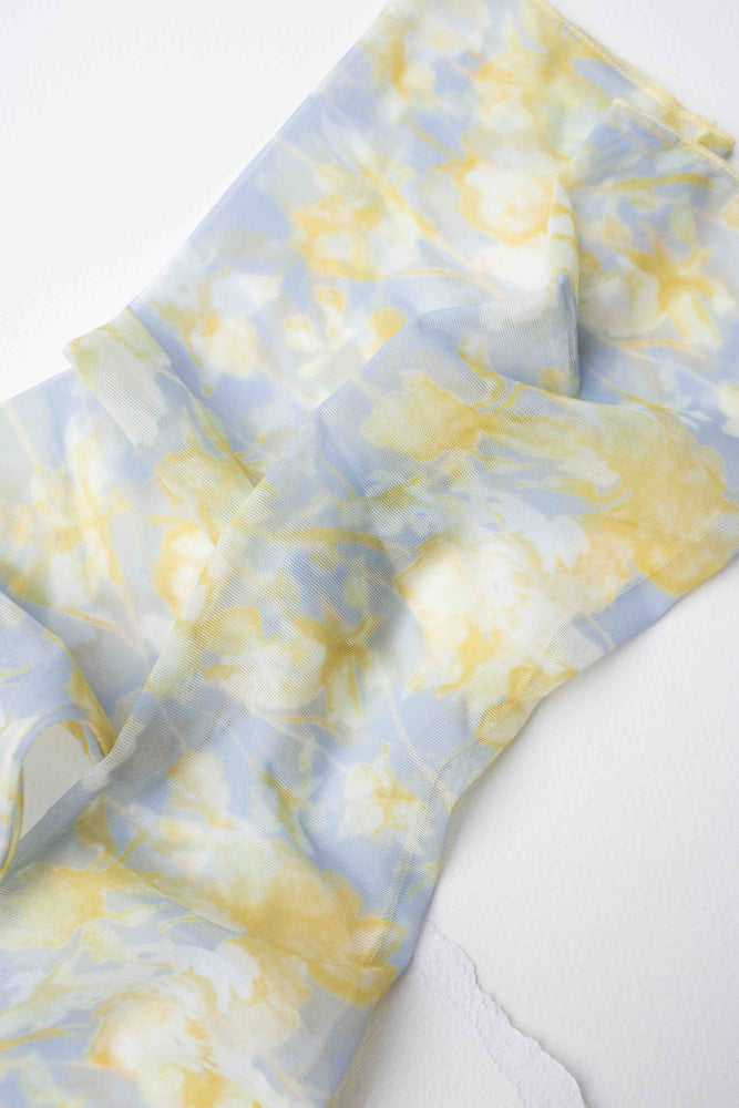 Sheer Patterned Crew Socks