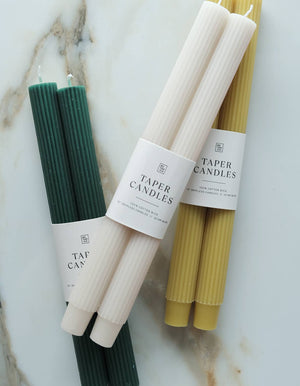 Taper Candle Pair, Evergreen