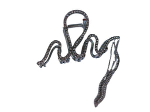 Rhinestone Metal Hair Clip: Silver