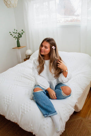 Oval Bow Clip 2-Pack: White