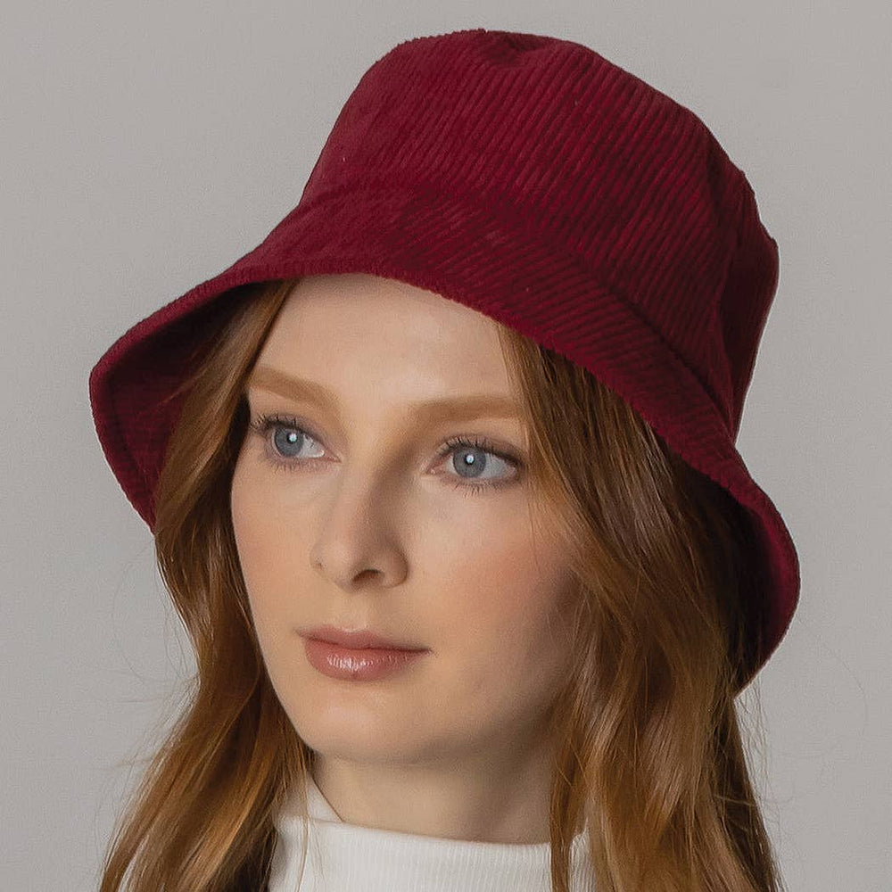 Thin Corduroy Bucket Hat: ONE SIZE / BLK