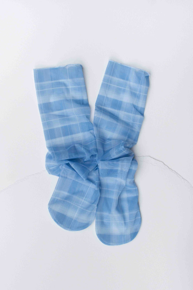 Sheer Patterned Crew Socks