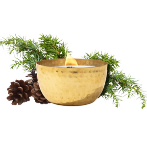 Juniper & Balsam Fir: Solid Brass 14oz Pure Soy Candle