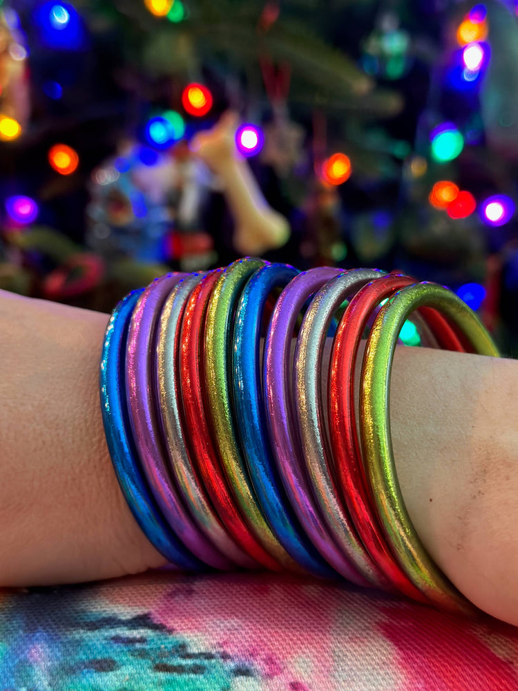 Single Rainbow Thai Buddhist Temple Bracelet, Mantra Bangle