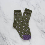 Embossed Flower Casal Socks: Ivory
