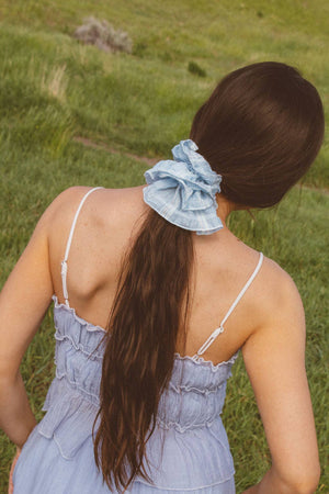 Sky Ruffle Oversized Scrunchie