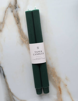 Taper Candle Pair, Evergreen