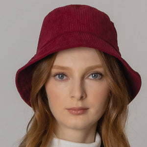 Thin Corduroy Bucket Hat: ONE SIZE / BLK