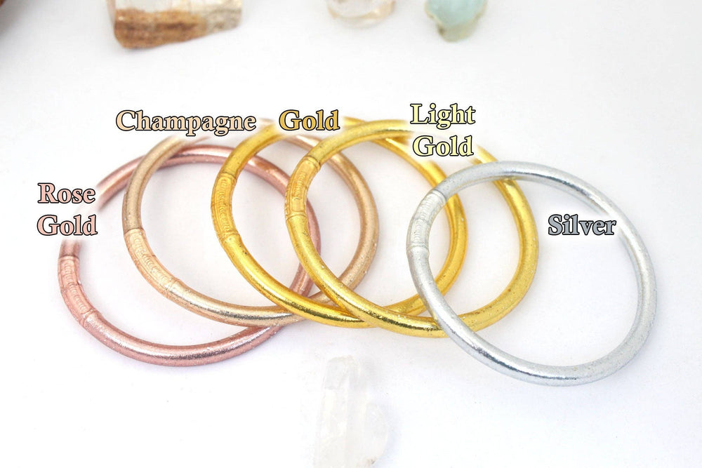 Single Thai Buddhist Temple Bracelet, Mantra Bangle, Metals