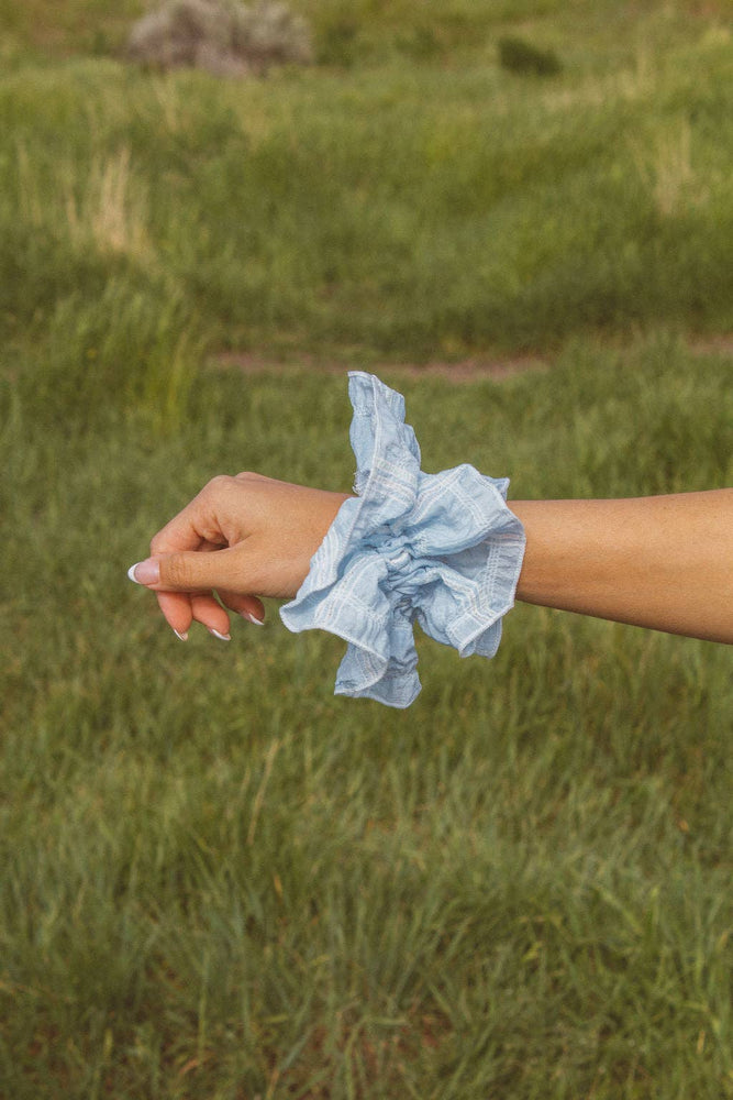 Sky Ruffle Oversized Scrunchie