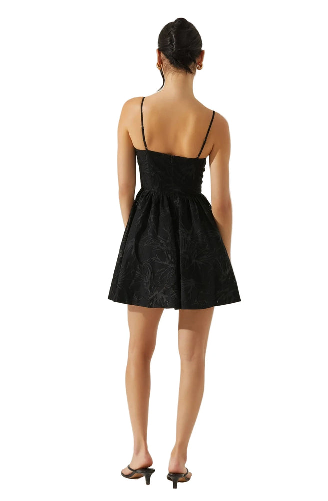 ASTR Linelly Jacquard Bustier Skater Dress
