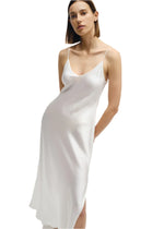 Bias Cut Slip Dress: Cloud