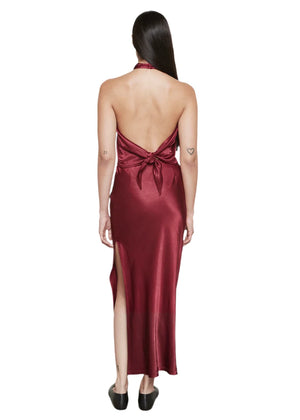 Satin Bias Skirt: Ruby