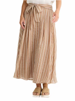 Rossi Striped Front Tie Maxi Skirt