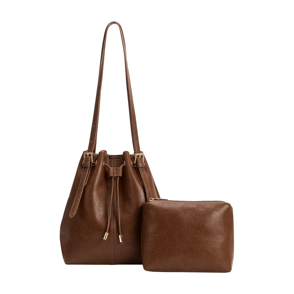 Sally Espresso Vegan Shoulder Bag Pre-Order 8/30