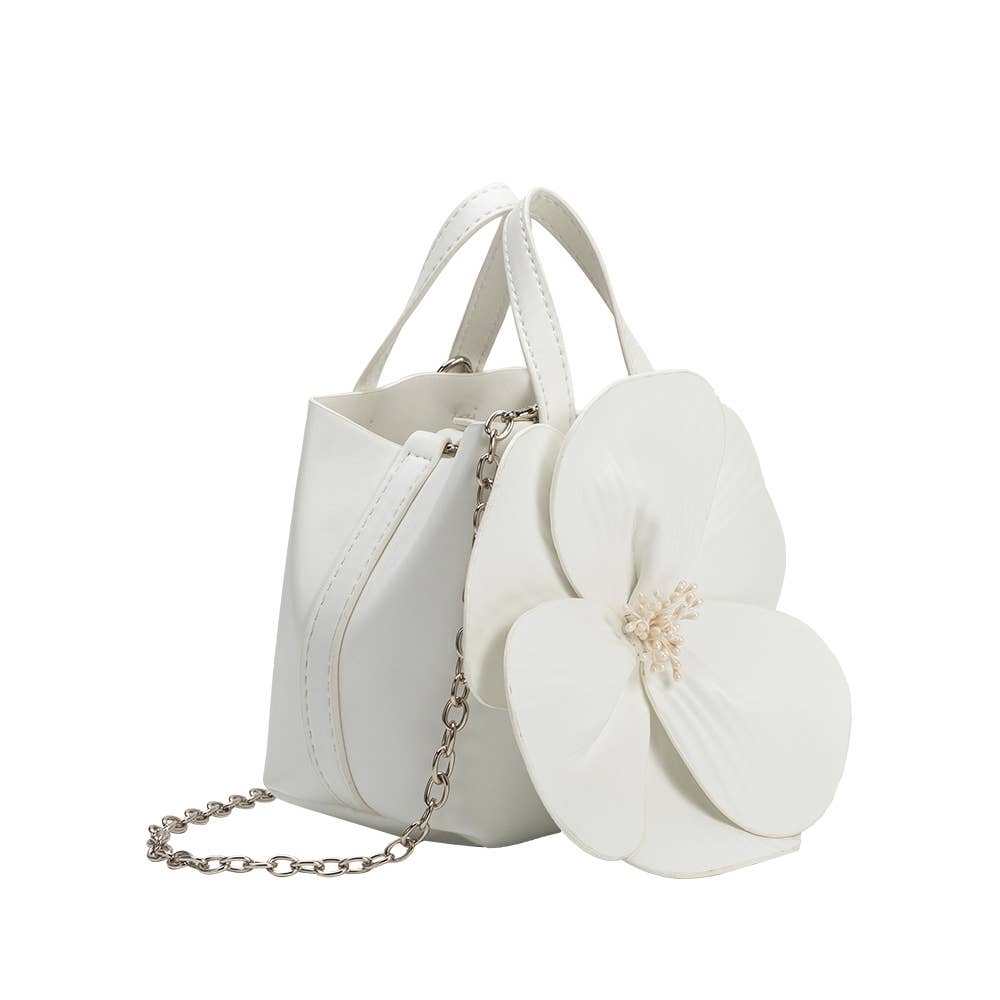 Monroe Ivory Flower Vegan Leather Top Handle Bag Pre-Order 5/15