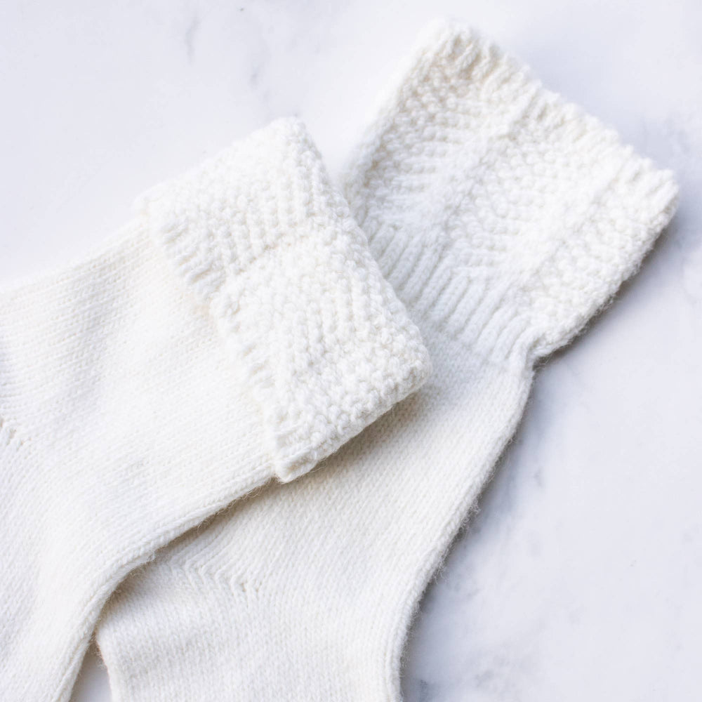 Charlotte Combed Wool and Cashmere Socks: Ivory