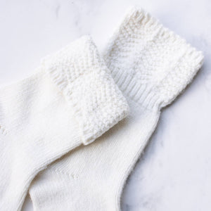 Charlotte Combed Wool and Cashmere Socks: Ivory