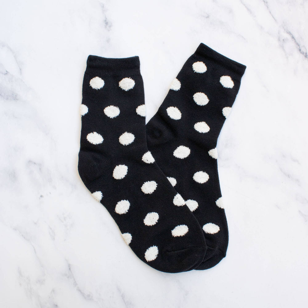 Women's Polka Dots Puff Casual Socks: Mocha